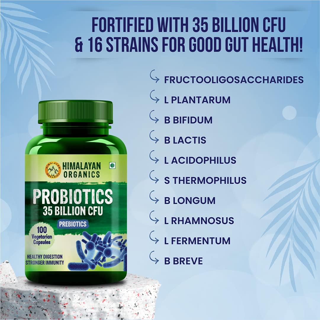 Probiotics Supplement 35 Billion CFU for women & men, 16 Strains with Prebiotics | 100 Veg Capsules
