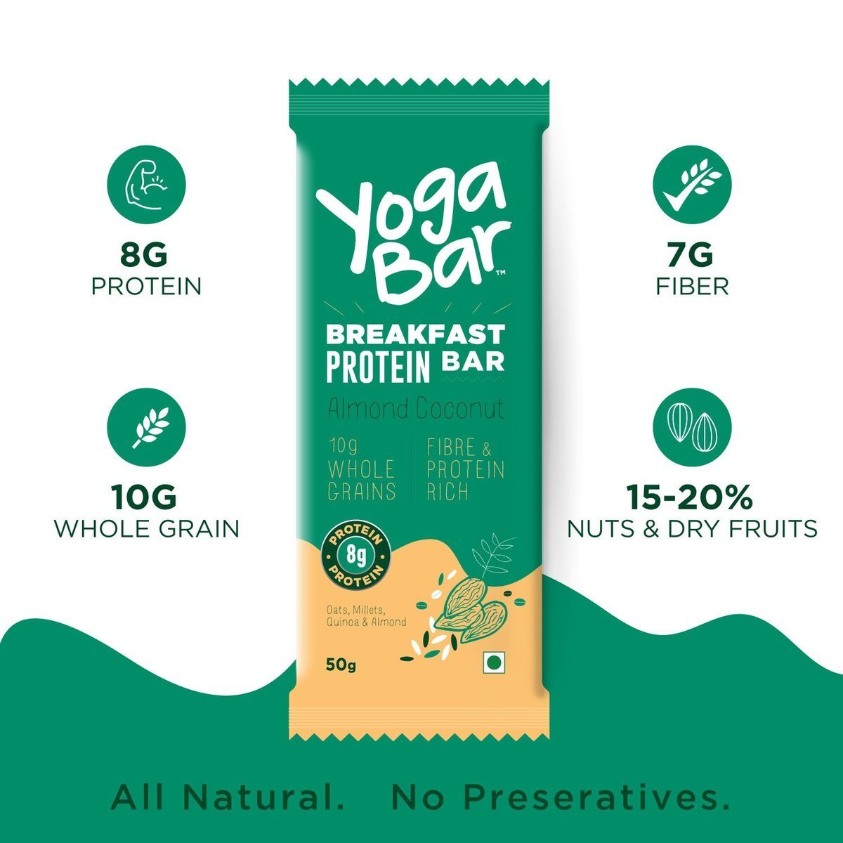 Breakfast Protein Bars Almond Coconut 50gm