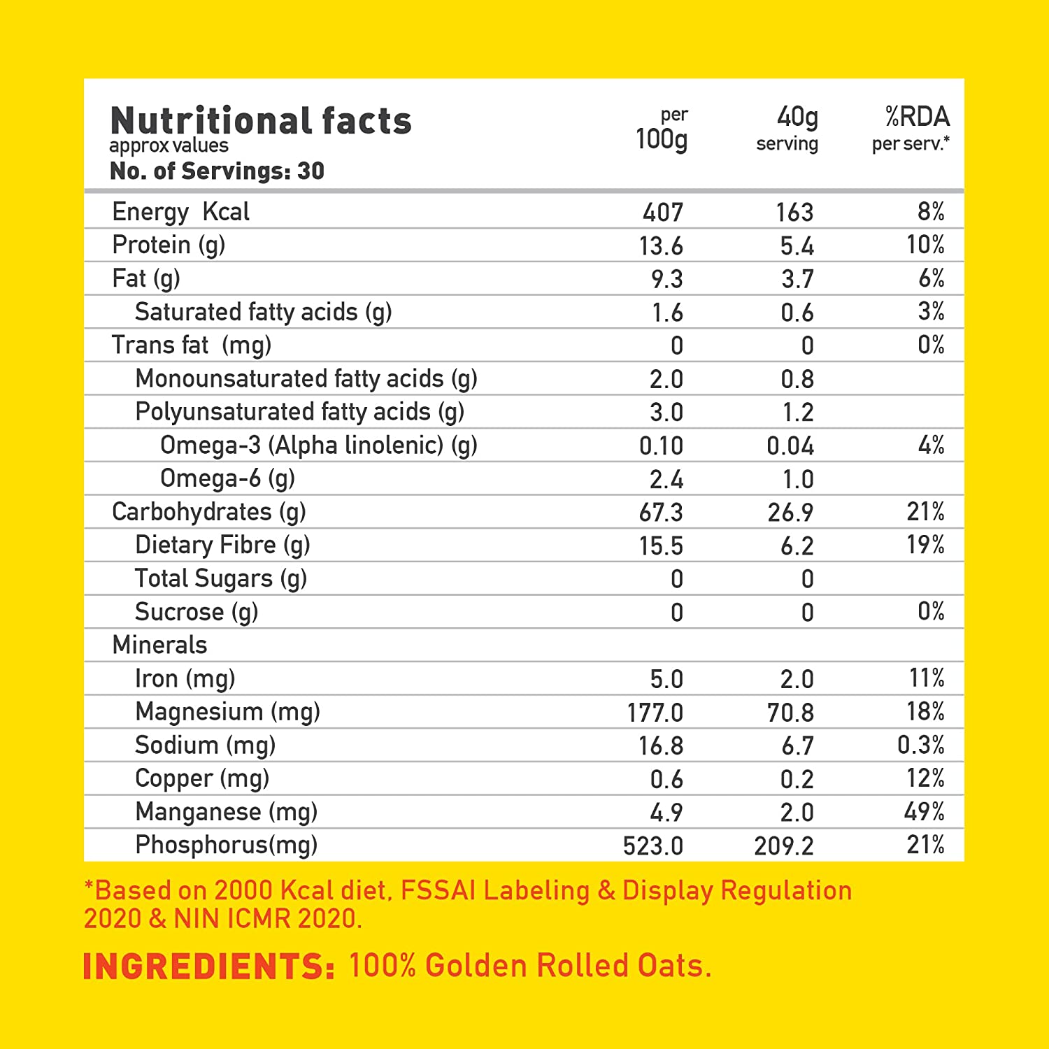 Rolled Oats 1 kg