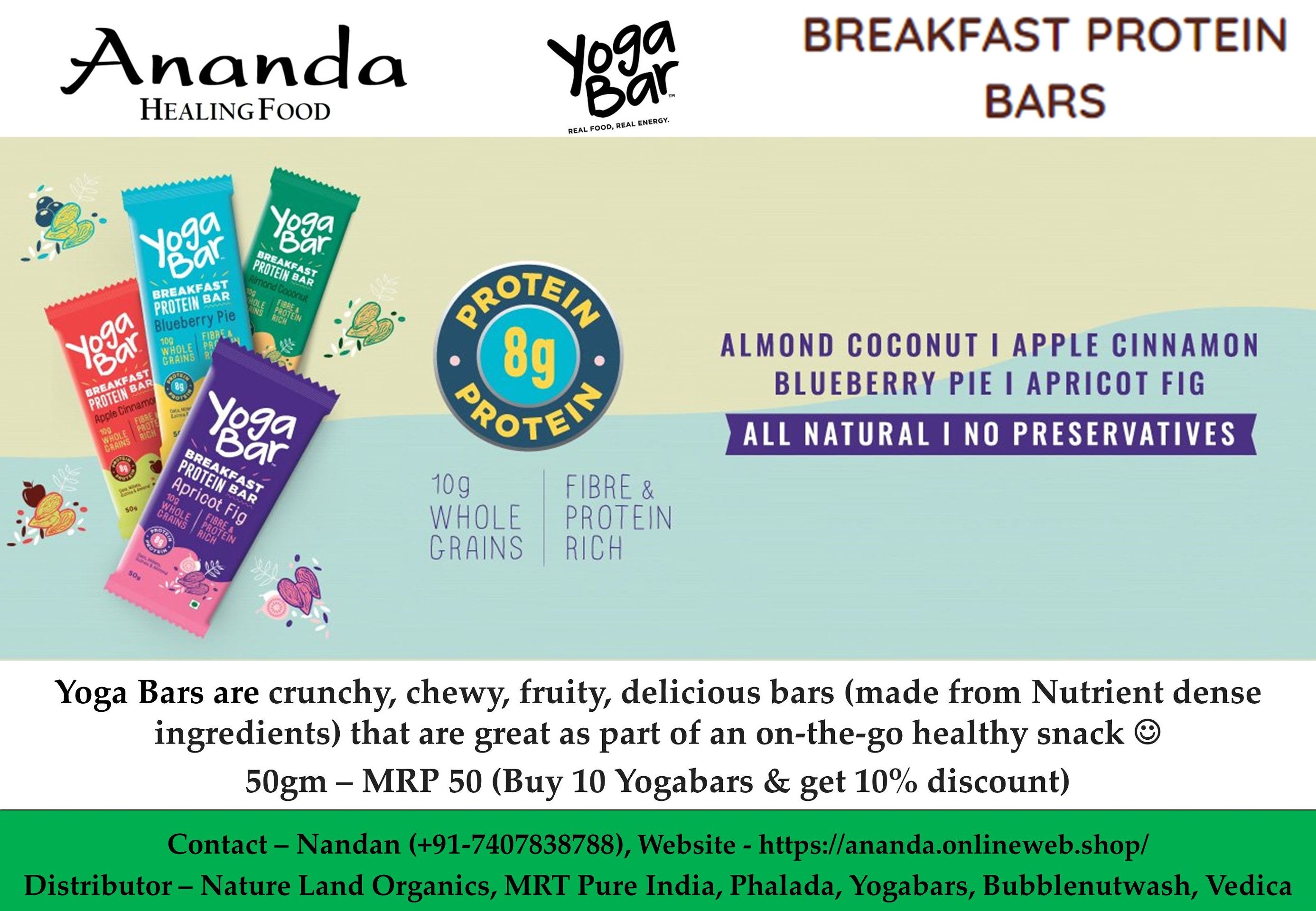 Breakfast Protein Bars Almond Coconut 50gm