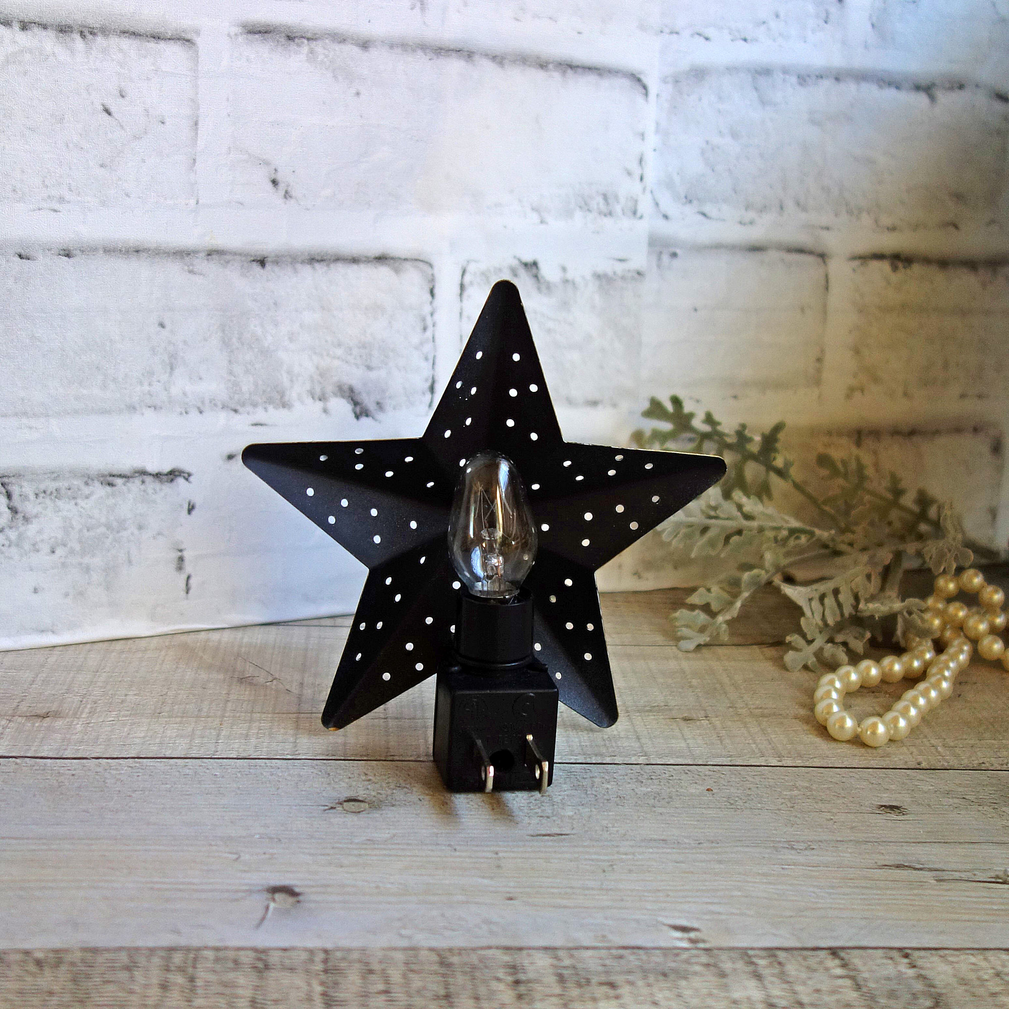 Checked Night Light Texas Star