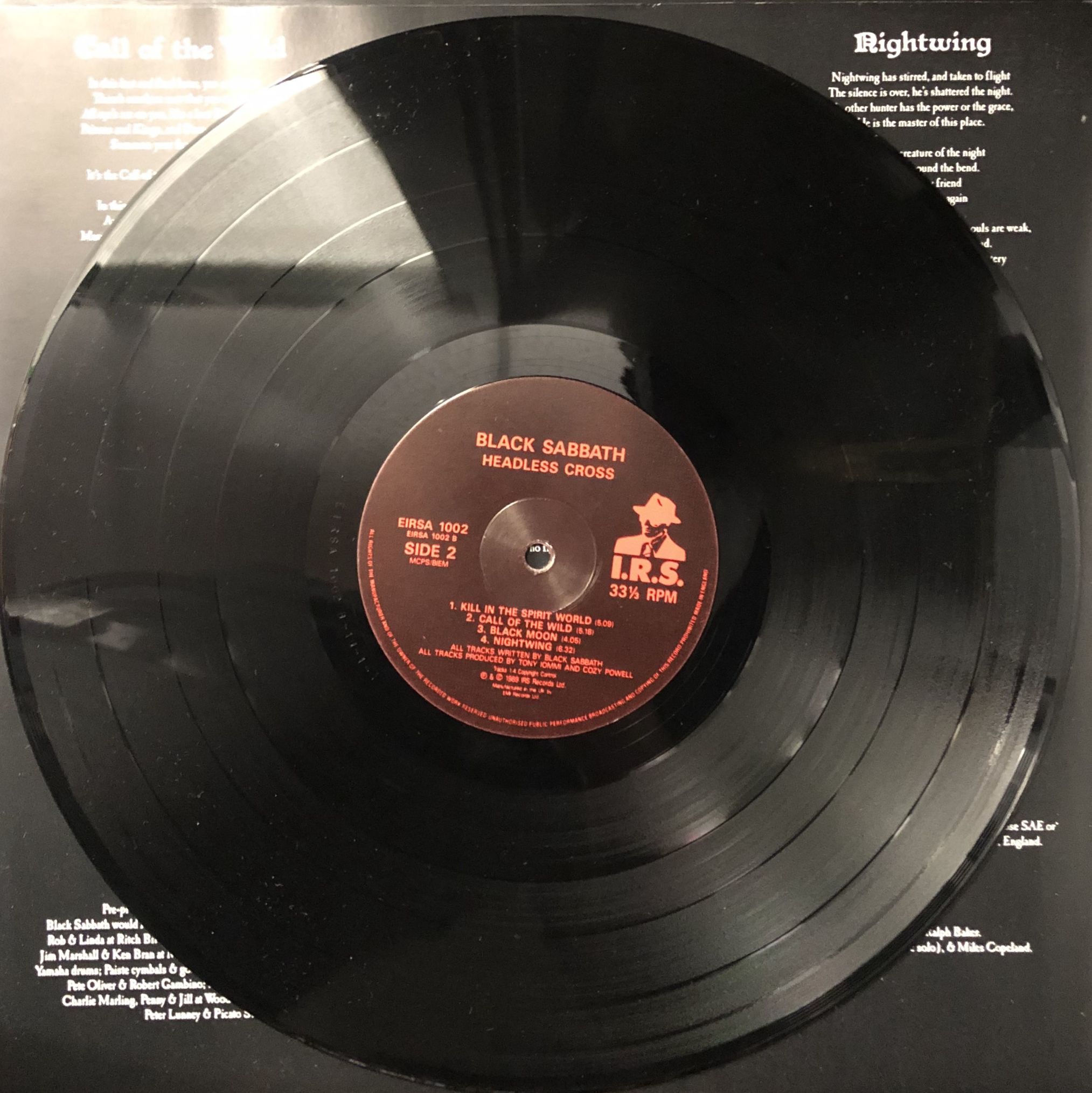 Black Sabbath - Headless Cross - RARE 1st Issue 8 Track Black Vinyl LP