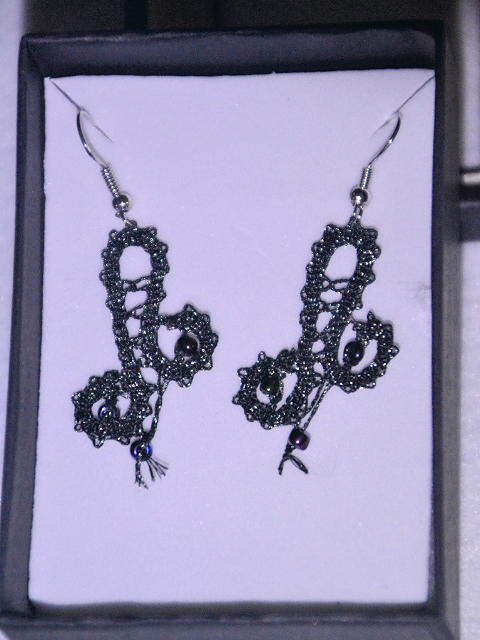 Uhani 3 - črni metalizirani / Black Metalized