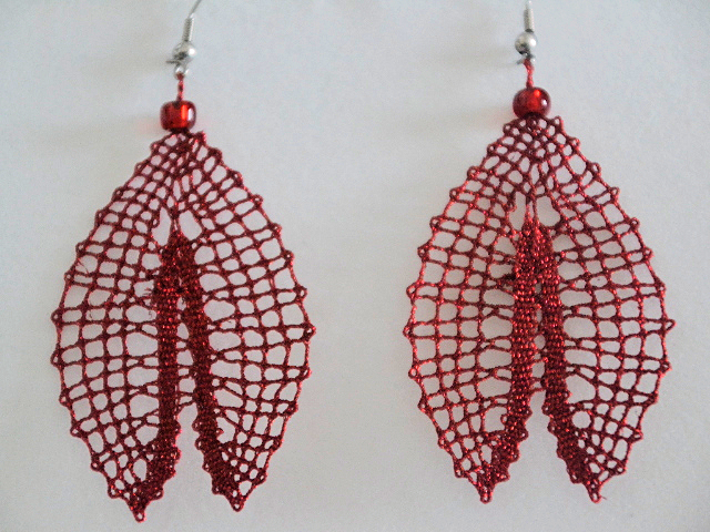 Uhani 21 - rdeči metalizirani