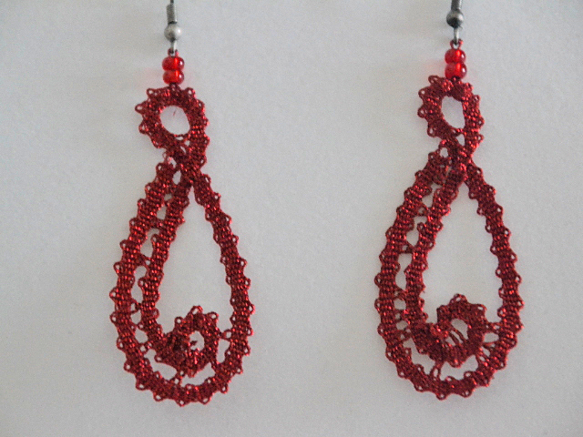 Uhani 4 - rdeči metalizirani / Red Metalized