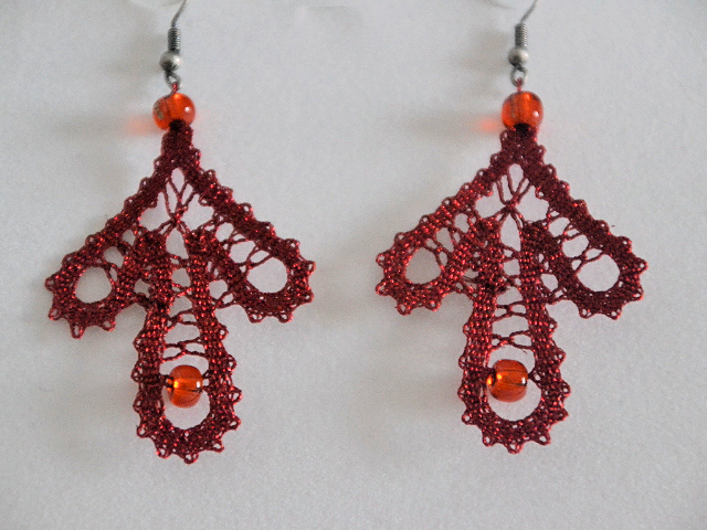 Uhani 23 - rdeči metalizirani