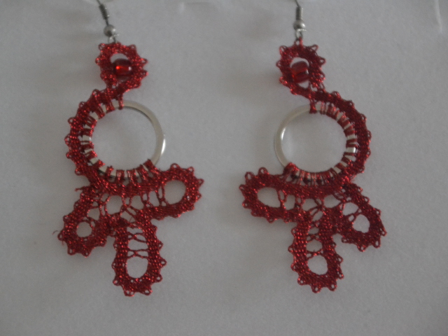 Uhani 15 - rdeči metalizirani