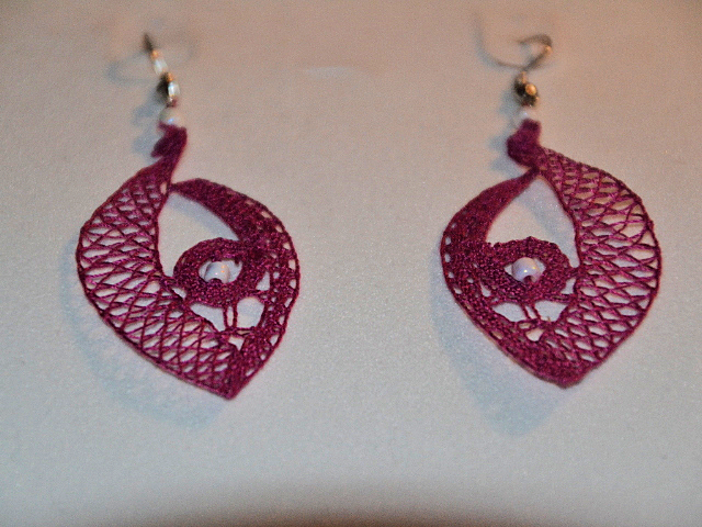 Uhani 26 - Temno roza bombažni