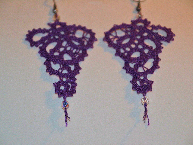 Uhani 27 - Temno vijola bombažni / Dark Violet Bamboo