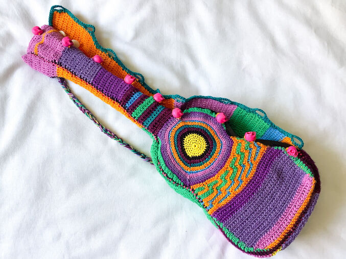 Colourful sunny skulls Concert Ukulele Bag