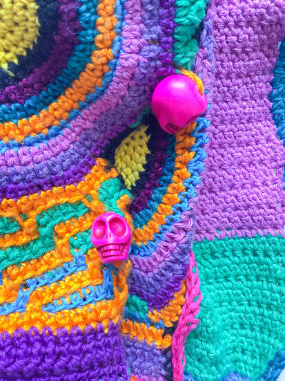 Colourful sunny skulls Concert Ukulele Bag