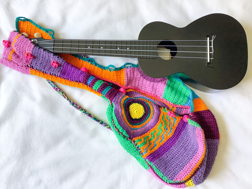 Colourful sunny skulls Concert Ukulele Bag