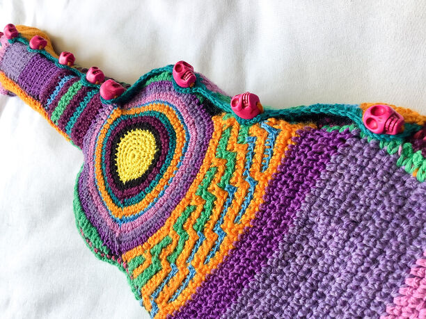 Colourful sunny skulls Concert Ukulele Bag
