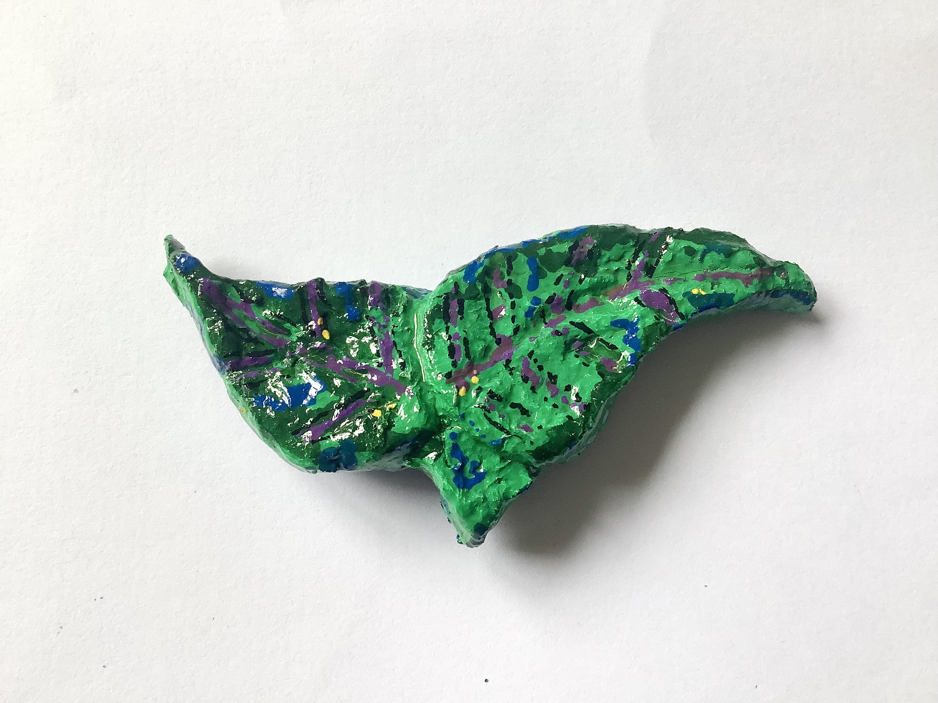 Leafy green brooches