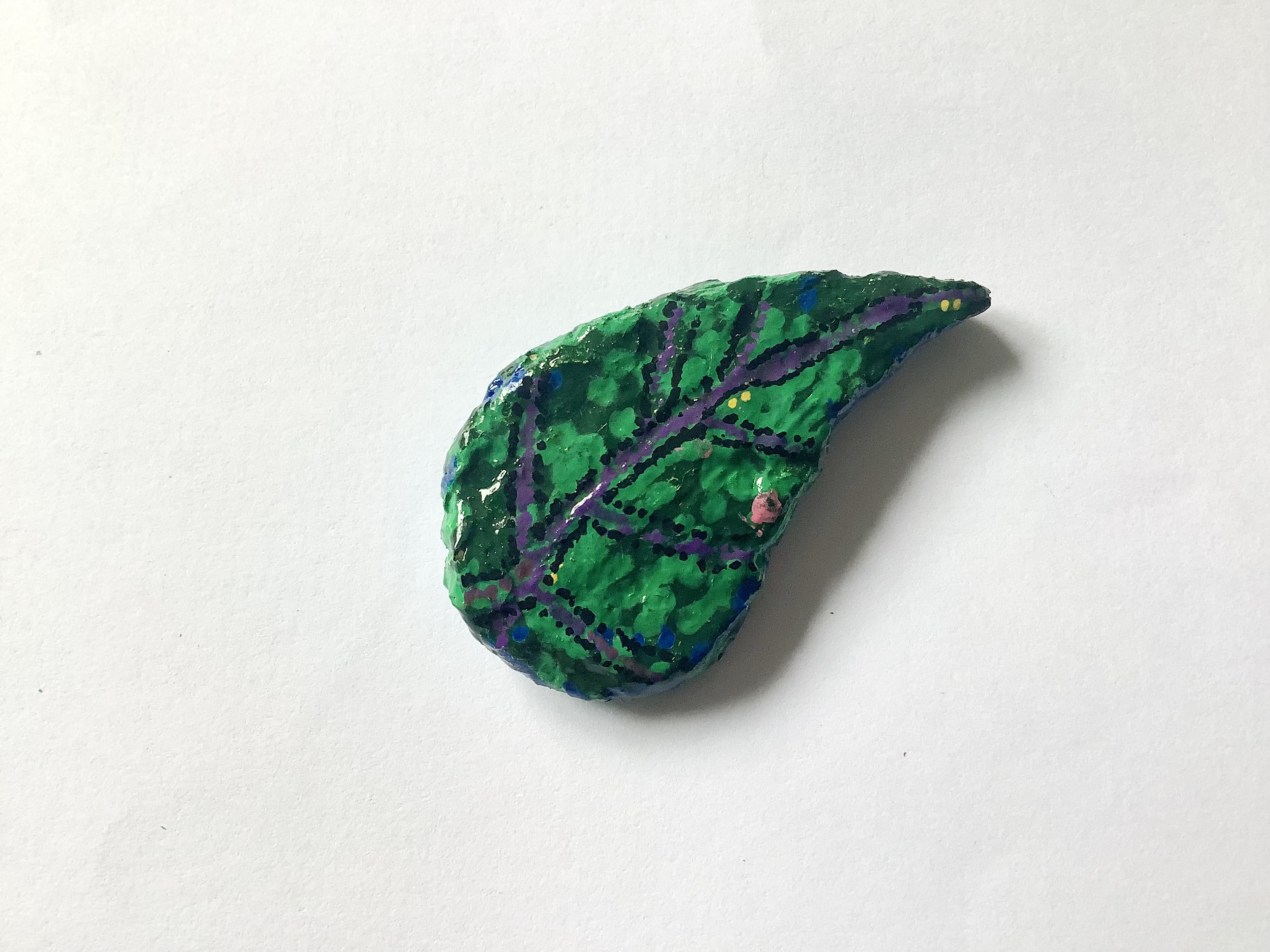 Leafy green brooches