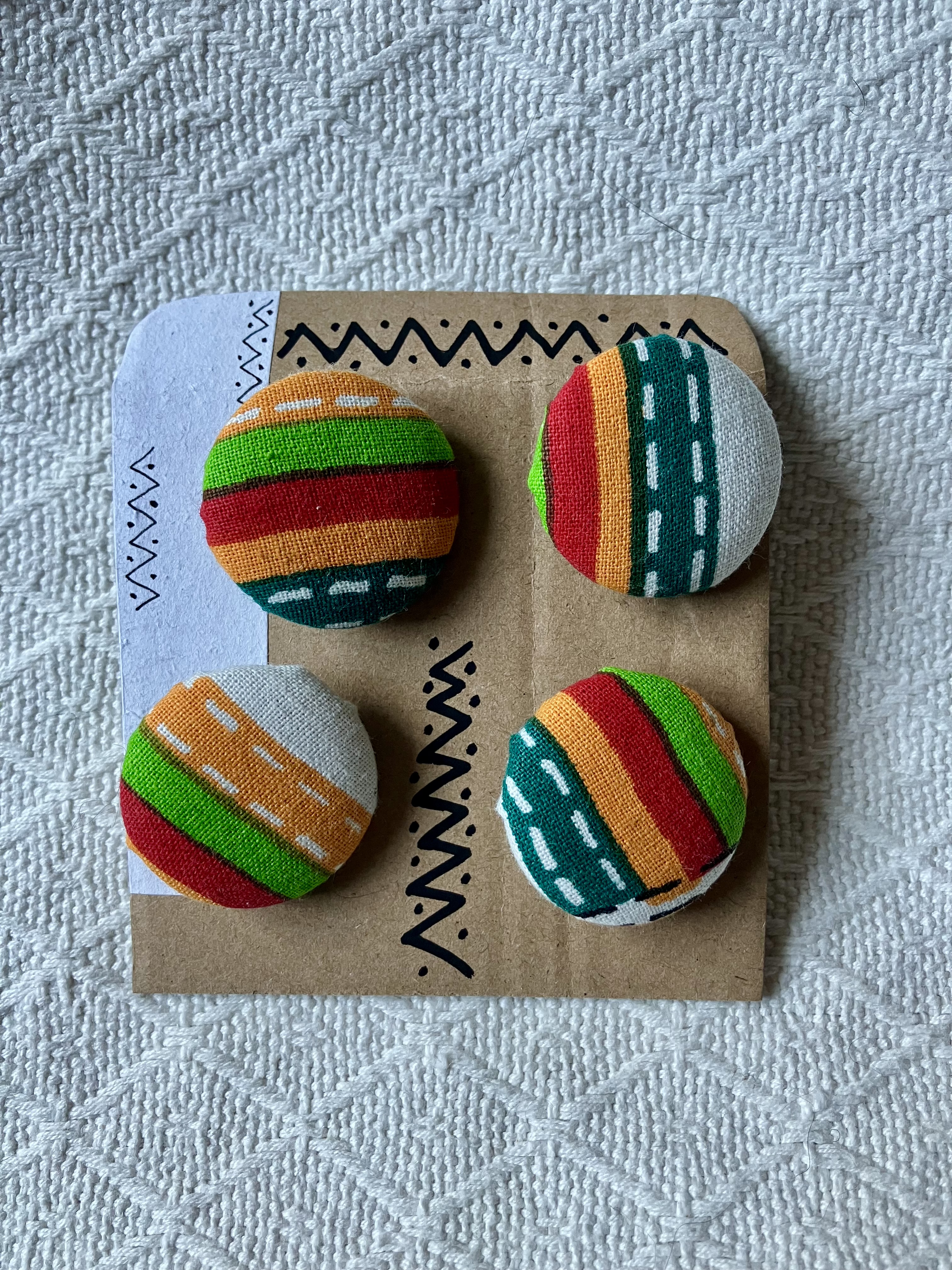 Colourful pattern buttons