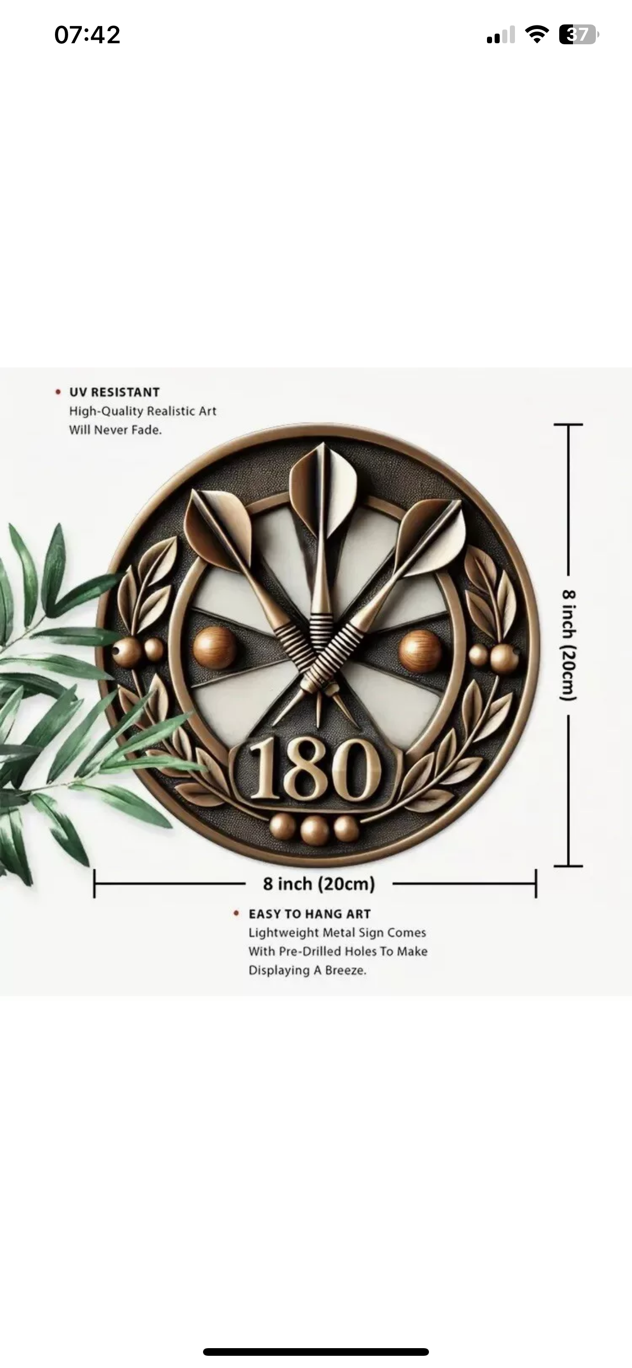 Darts 2d Wall Art Aluminium Plaque Man Cave