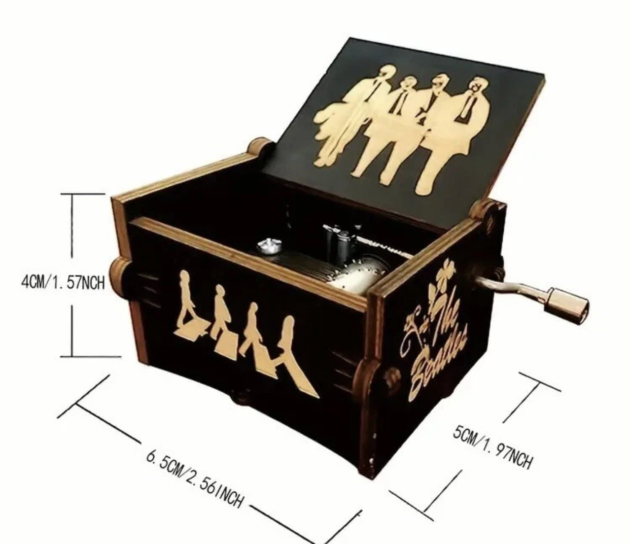 Wooden Music Box The Beatles - Let It Be - Wind-Up-Hand-Crank
