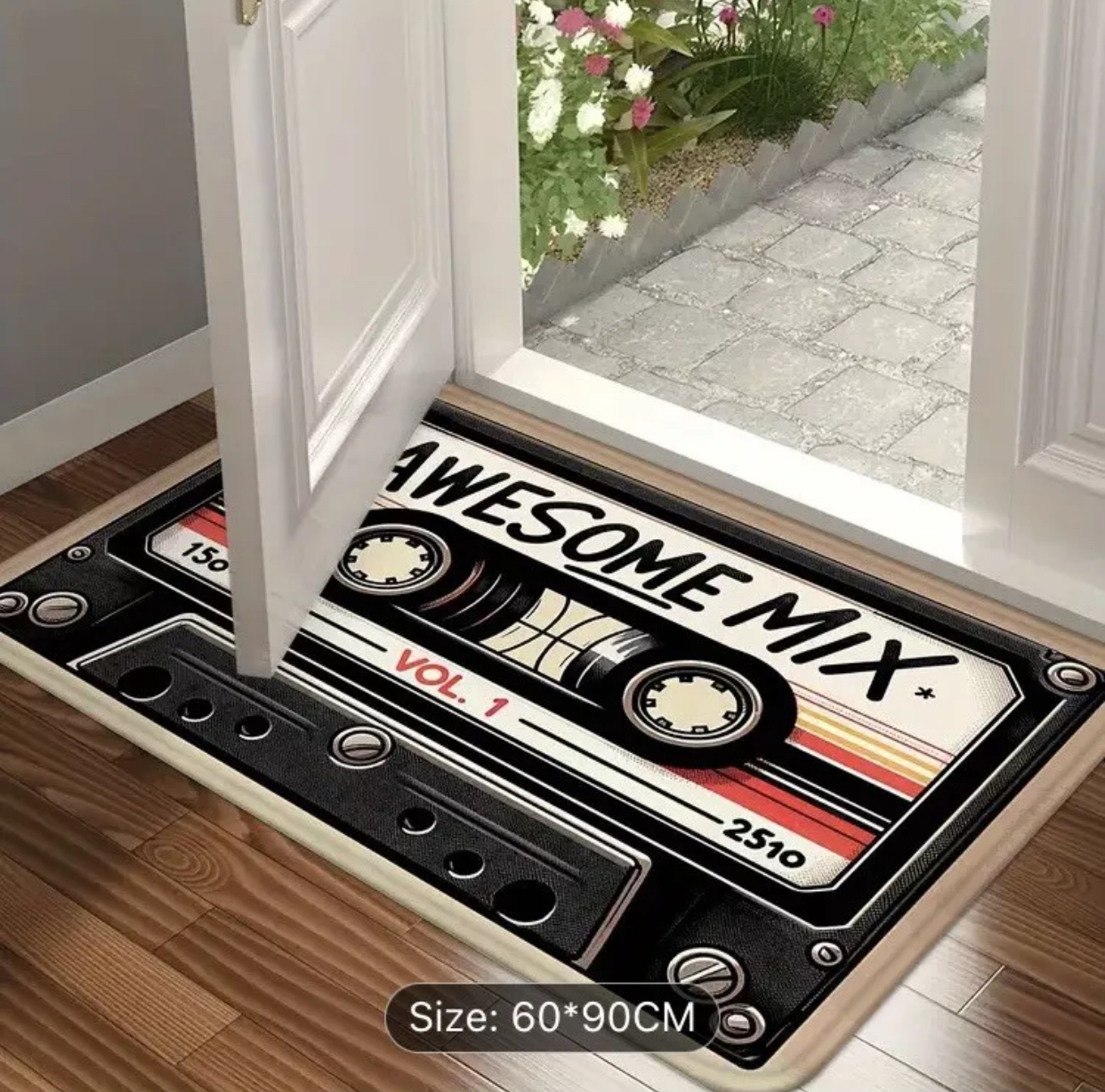Cassette Tape Rug Floor Mat - Retro (L) 90x60cm