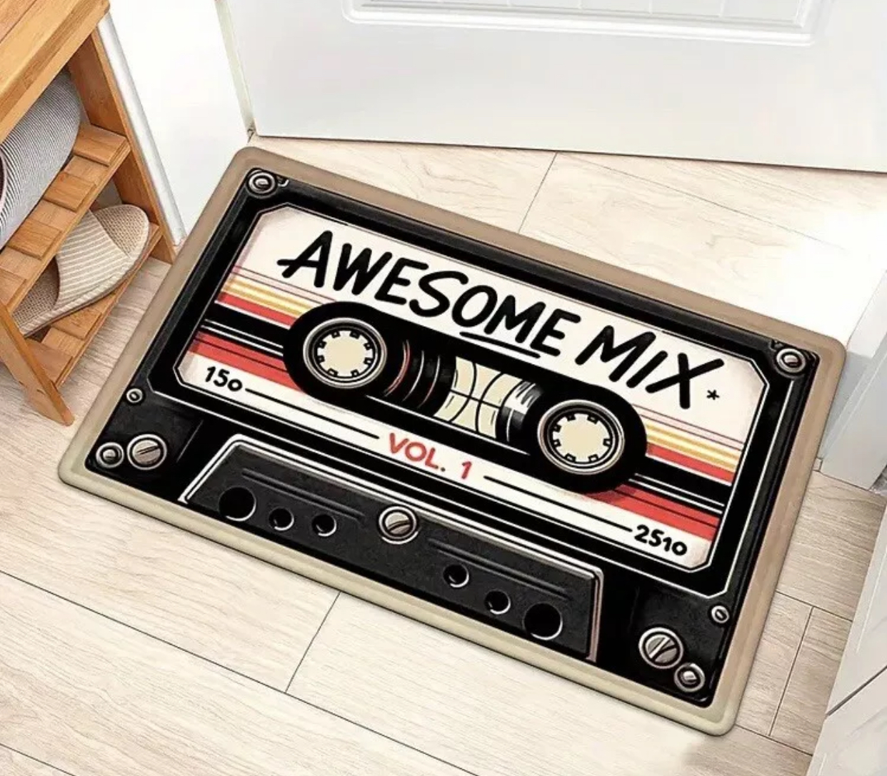 Cassette Tape Rug Floor Mat - Retro (L) 90x60cm