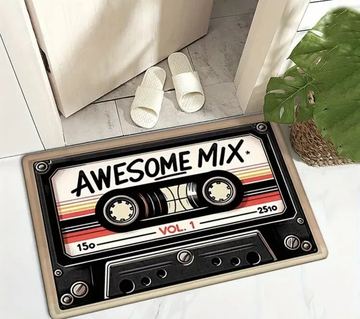 Cassette Tape Rug Floor Mat - Retro (L) 90x60cm