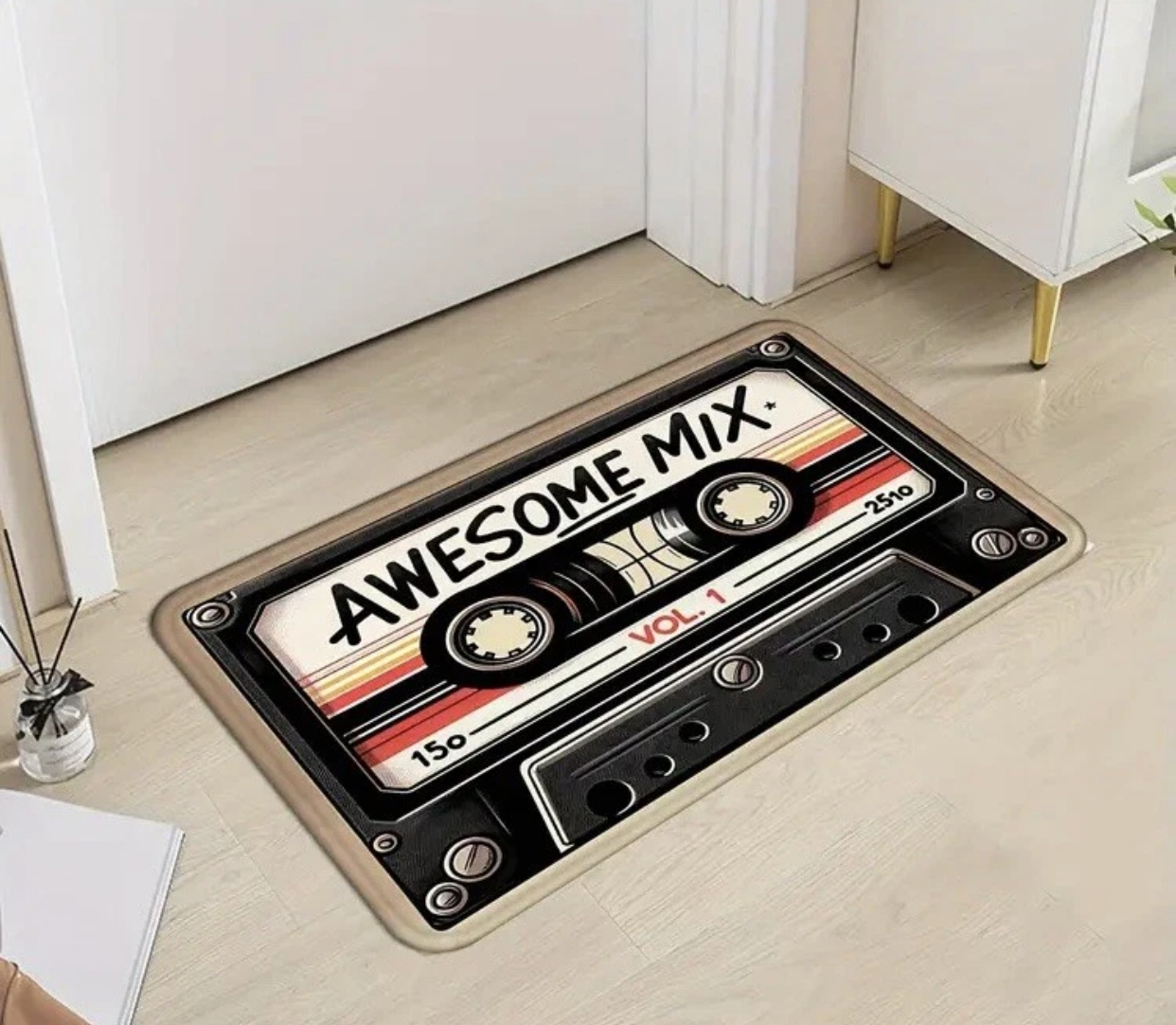 Cassette Tape Rug Floor Mat - Retro (L) 90x60cm