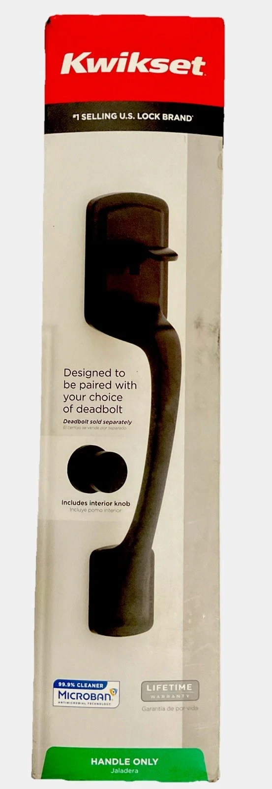 Kwikset Prague Matte Black Entry Door Handle Only with Pismo Door Knob No Lock