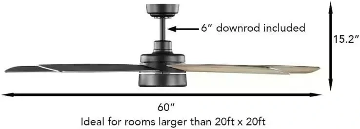 Home Decorators Driskol 60 in. LED Smart Black Indoor Ceiling Fan with Remote