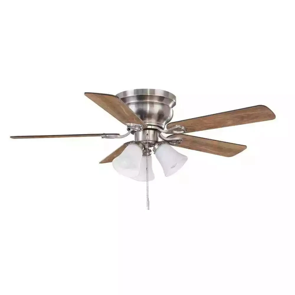 Clarkston II 44 in. LED Indoor Brushed Nickel Ceiling Fan with Light Kit