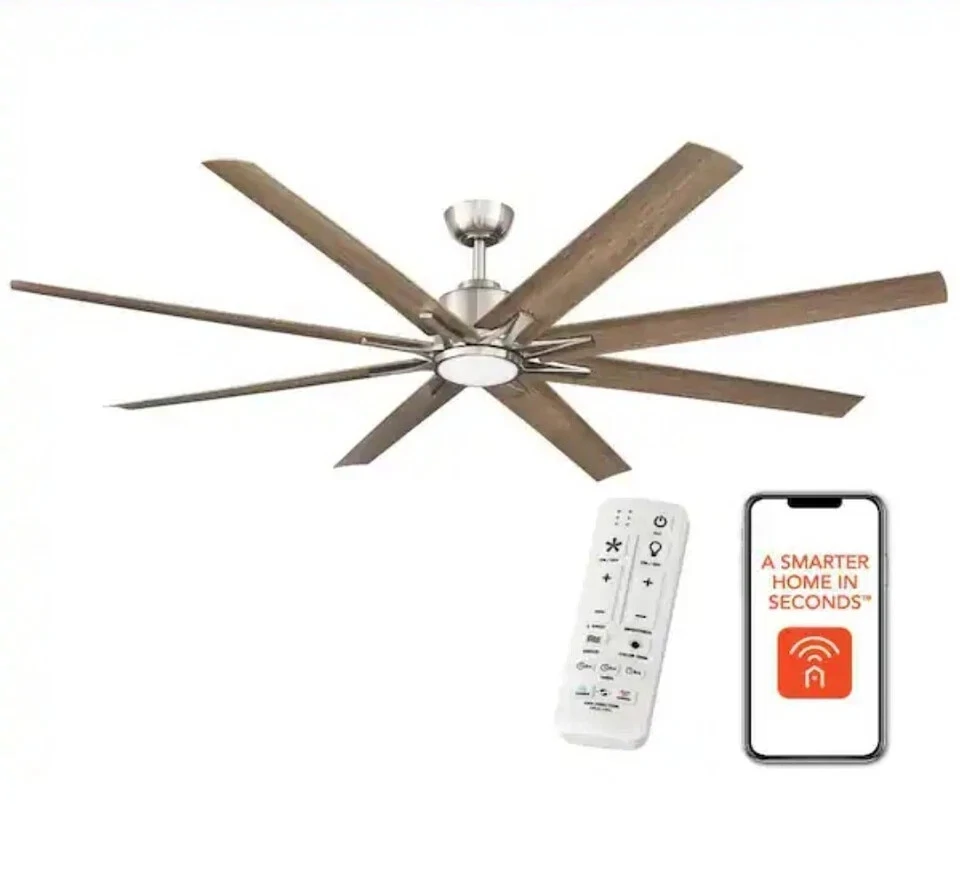 Home Decorators Kensgrove II 72" Indoor/Outdoor WiFi Ceiling Fan Brushed Nickel