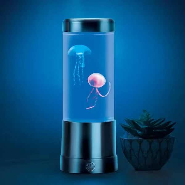 NEW SEALED 9 in. Black Indoor Jellyfish Table Lamp with RGB LED