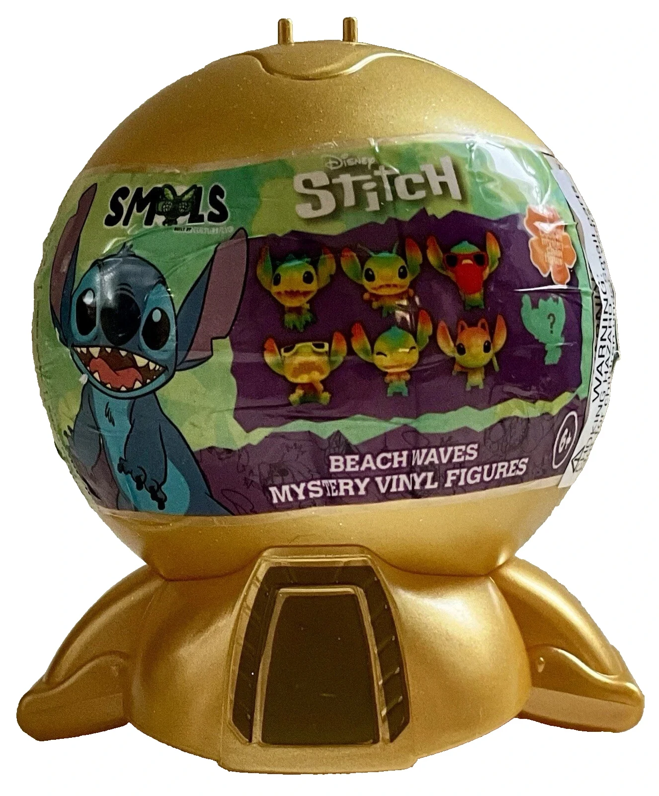Lot of 6 Disney Stitch Smols "Beach Waves" Series Vinyl Mystery Figure, SEALED