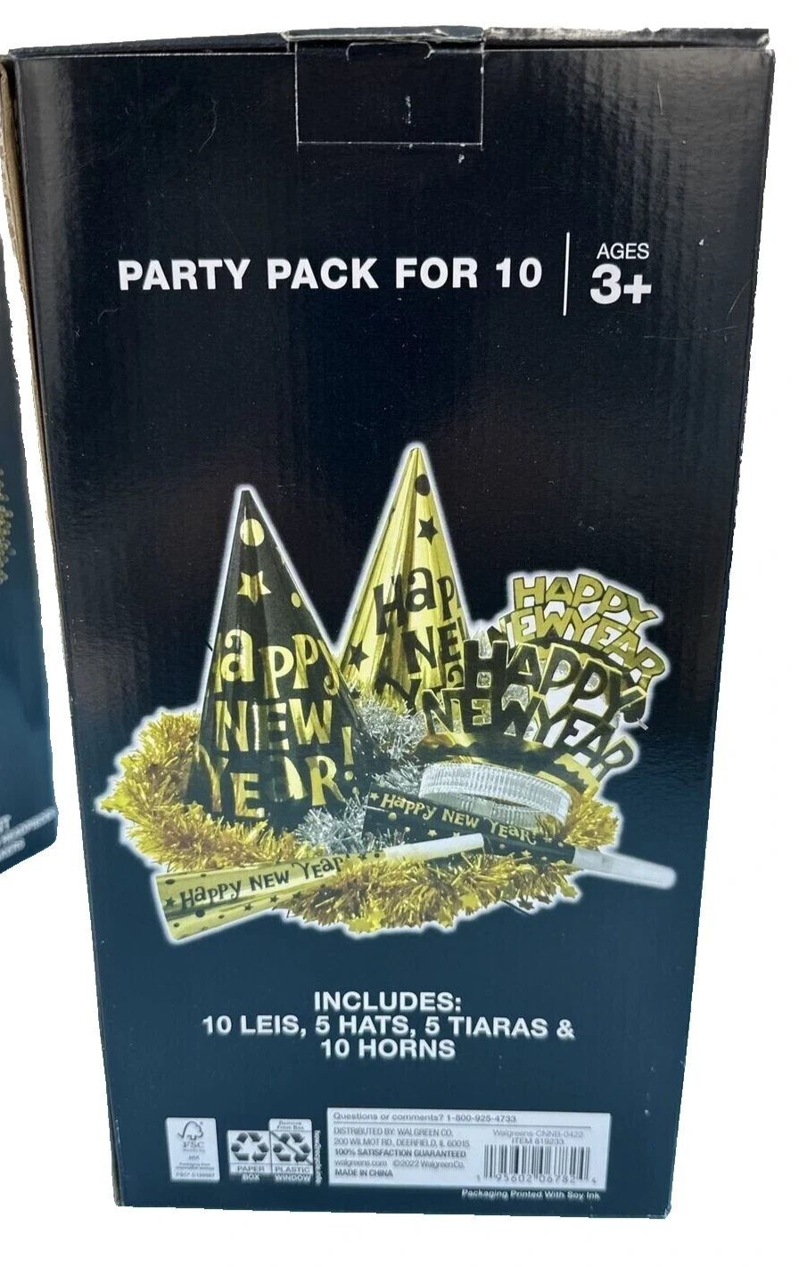 New Years Eve - 30 Piece Party Pack for 10 People - Leis - Hats - Tiaras & Horns