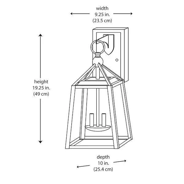 HDC Blakeley Transitional 2-Light Black & Brass Hardwired Outdoor Wall Lantern