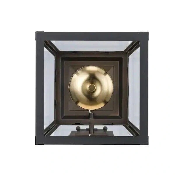 HDC Blakeley Transitional 2-Light Black & Brass Hardwired Outdoor Wall Lantern