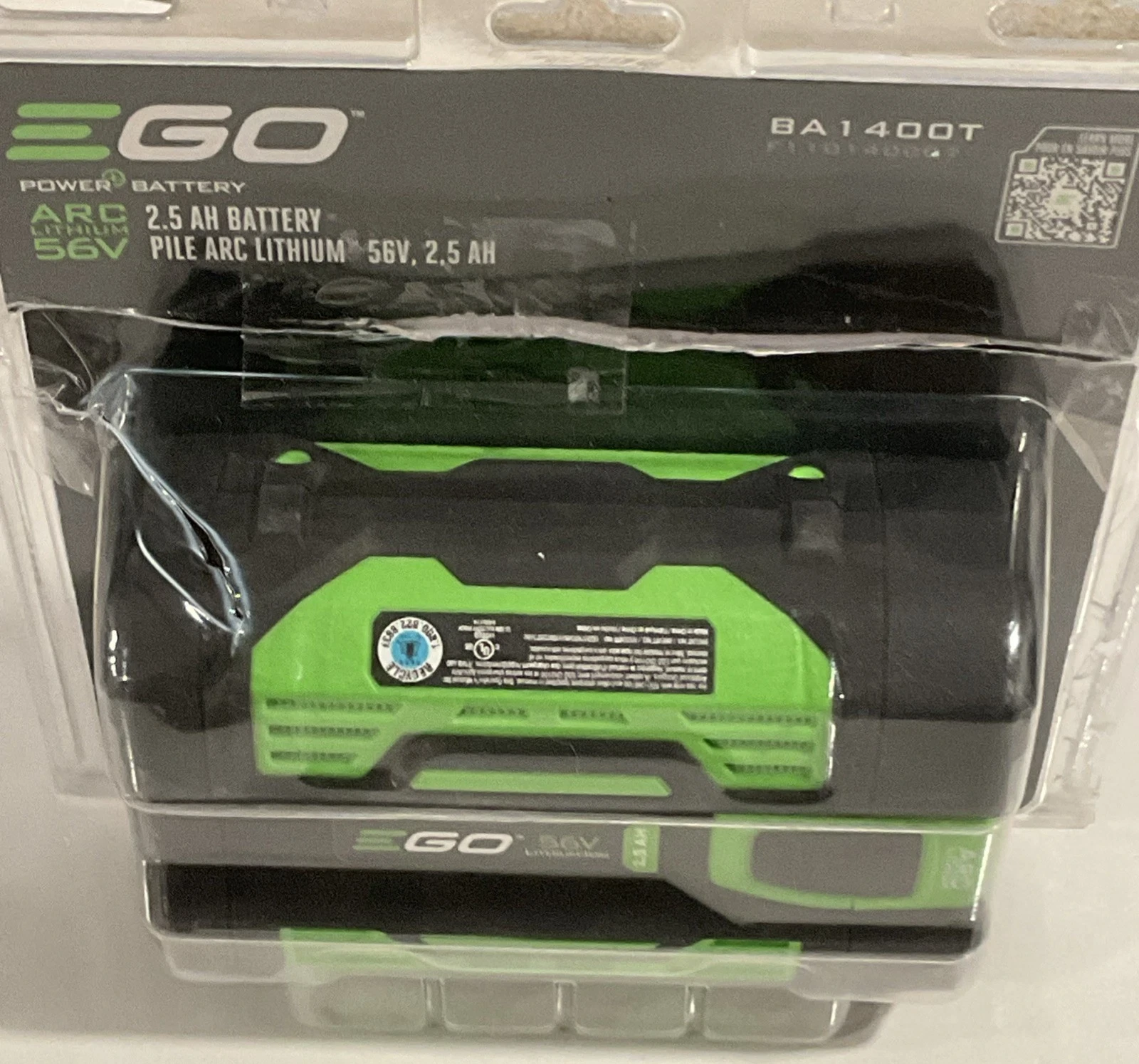 Genuine EGO 56V BA1400T 2.5 Ah Lithium-ion Battery with Fuel Gauge JAN2023