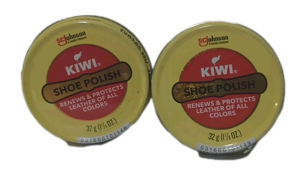 KIWI Lot of 2 All Colors Shoe Polish Neutral Renew Protect 32g Ea Tin