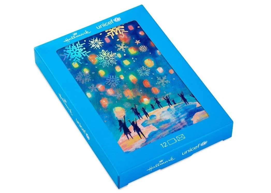 UNICEF Hallmark Winter Lanterns Boxed Holiday Cards, Pack of 12