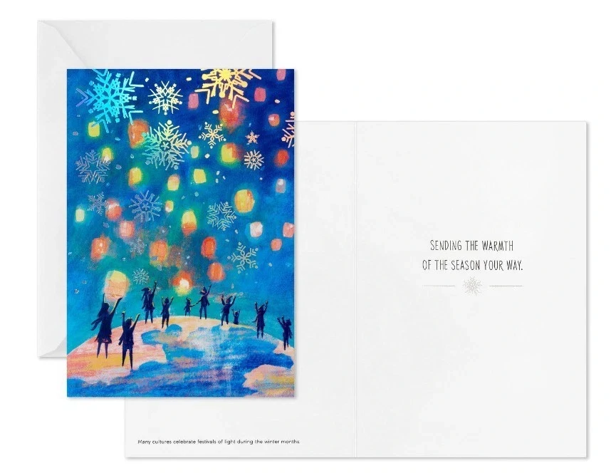 UNICEF Hallmark Winter Lanterns Boxed Holiday Cards, Pack of 12