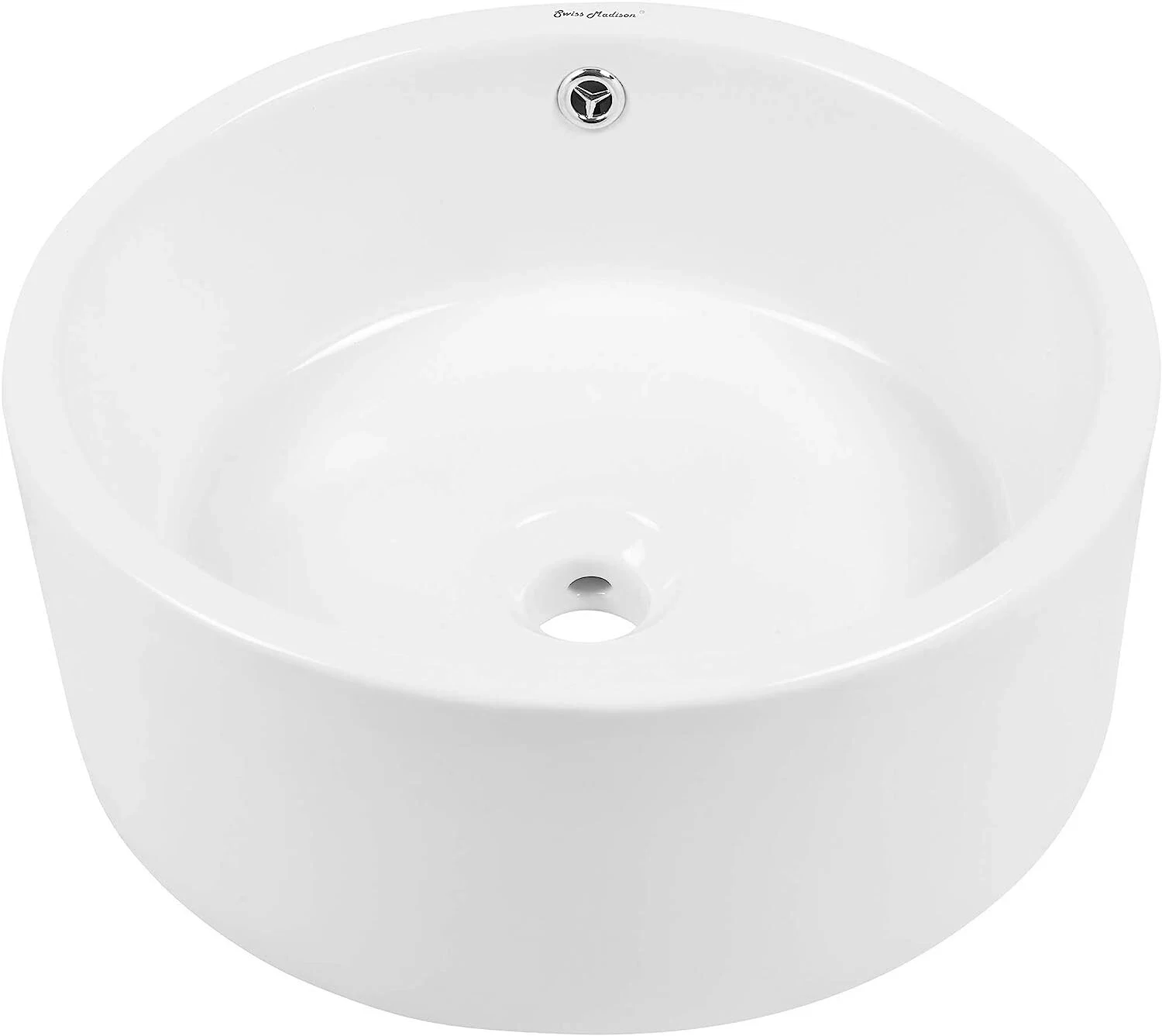 Swiss Madison Monaco Round Ceramic Bathroom Vessel Sink in White