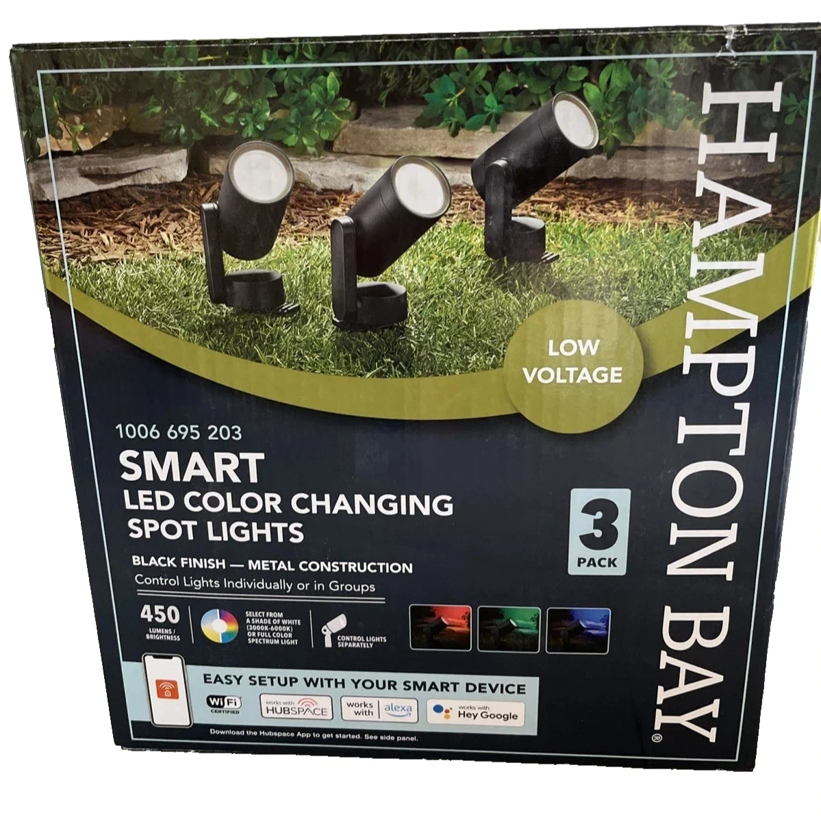 Hampton Bay 10-Watt Equivalent Low Voltage Black LED Outdoor Landscape Spotlight