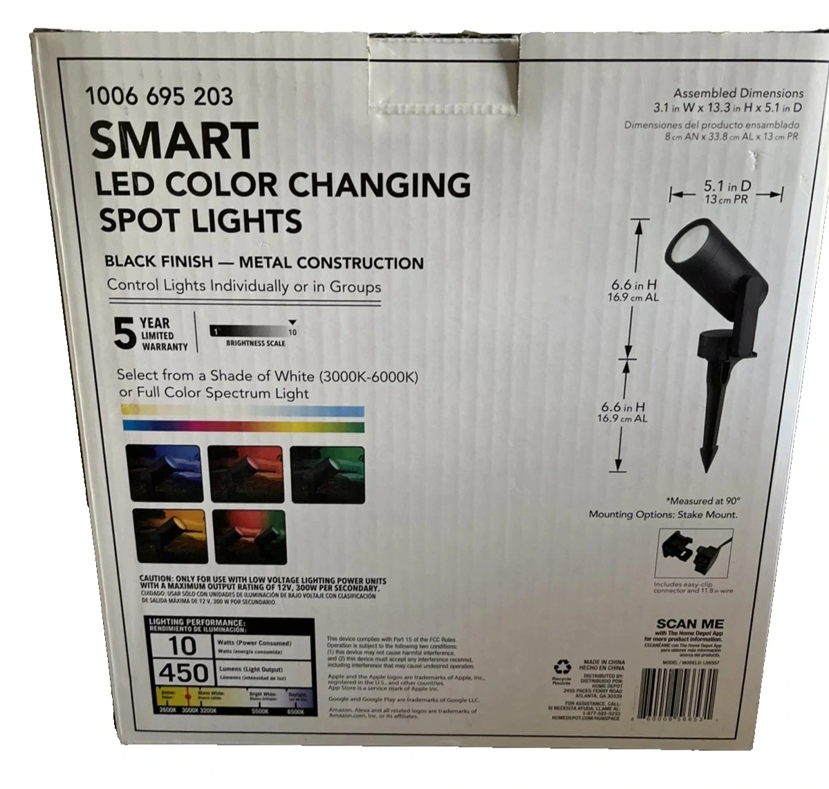 Hampton Bay 10-Watt Equivalent Low Voltage Black LED Outdoor Landscape Spotlight