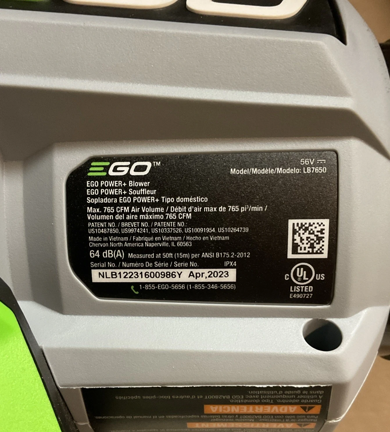 BROKEN Ego 765 CFM Cordless 56V Handheld Blower PARTS ONLY