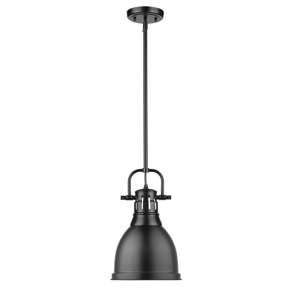 Golden Lighting Duncan 1-Light w/ Matte Black Shade Black Pendant