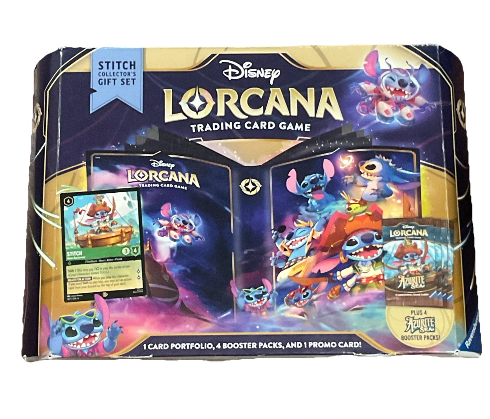 Disney Lorcana Azurite Sea Stitch Collector's Gift Set NEW Sealed Shelf Wear