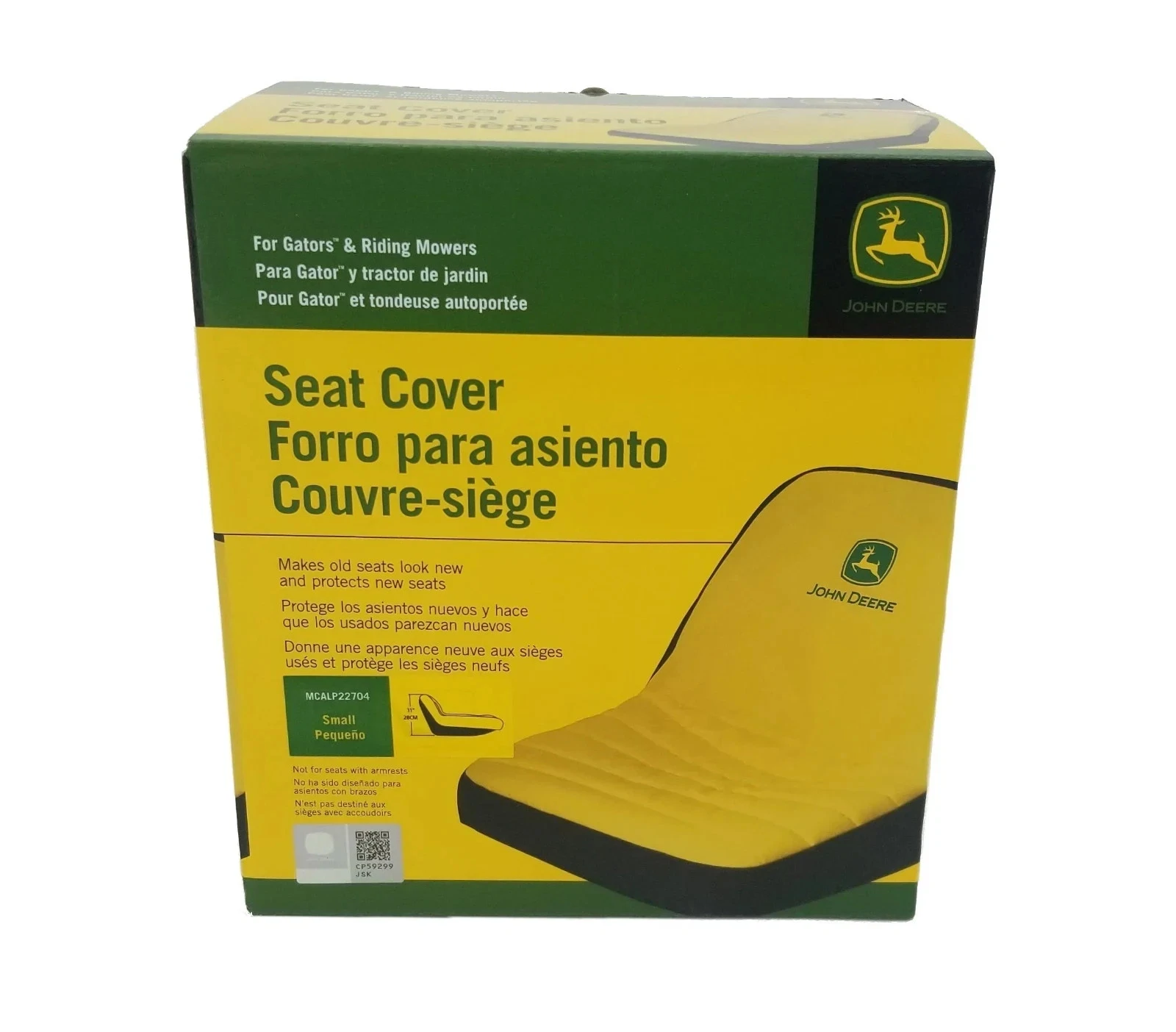 John Deere 18" Riding Mower and Gator Cushioned Seat Cover (Large) LP92334