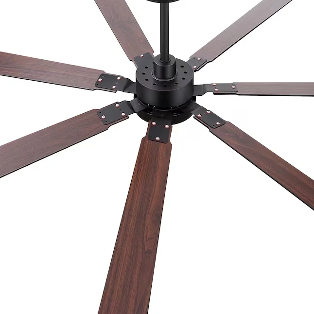 Breezary 7 Blade 72 in. 6 Speed LED Ceiling Fan in Black with Remote Control