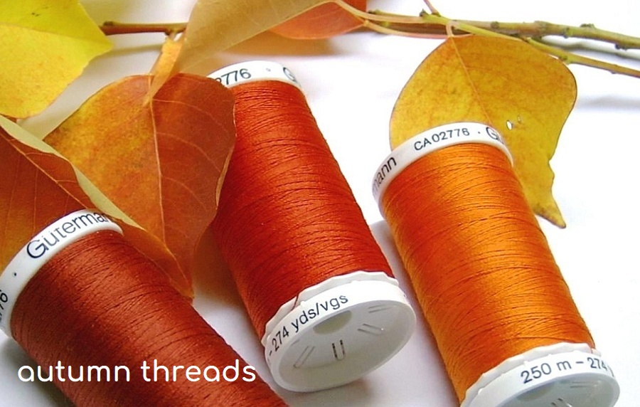 Autumn coloured sewing threads
