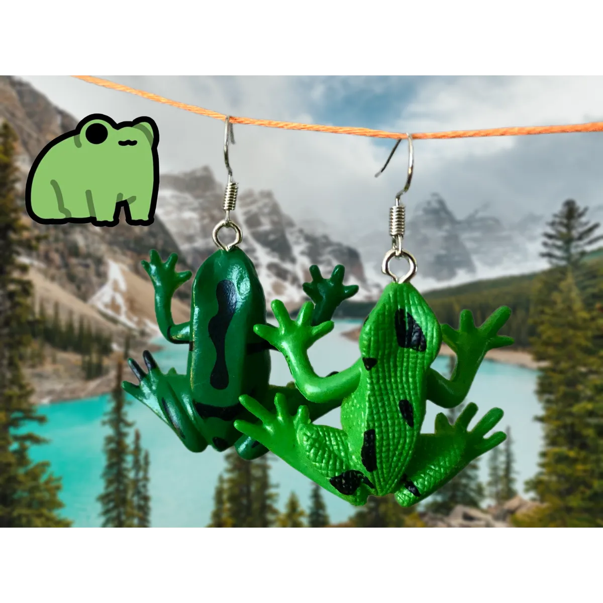Green Frog Earings