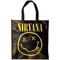 Nirvana Eco Shopper: Yellow Happy Face (Black)